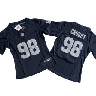 Women's Las Vegas Raiders #98 Maxx Crosby Black F.U.S.E Vapor Stitched Jersey(Run Small)