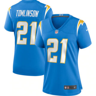 Women's Los Angeles Chargers #21 LaDainian Tomlinson Blue Stitched Game Jersey(Run Small)
