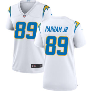 Women's Los Angeles Chargers #89 Donald Parham Jr White Stitched Game Jersey(Run Small)
