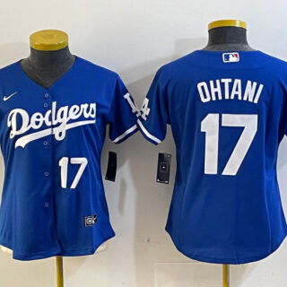 Women's Los Angeles Dodgers #17 Miguel Vargas Blue Cool Base Stitched Baseball Jerseys