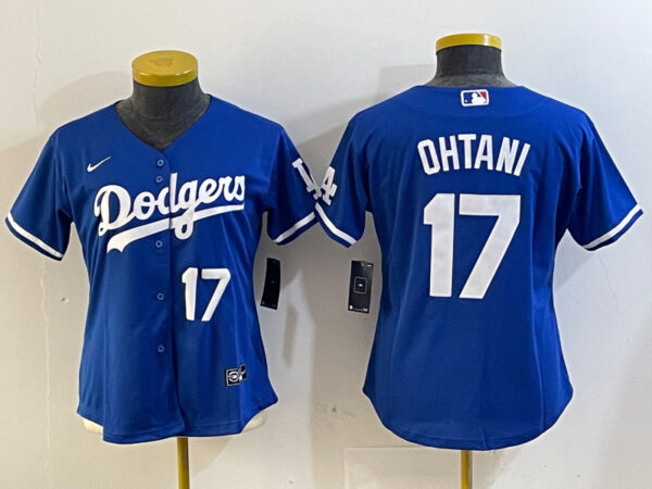Women's Los Angeles Dodgers #17 Miguel Vargas Blue Cool Base Stitched Baseball Jerseys