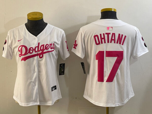 Women's Los Angeles Dodgers #17 Miguel Vargas White Cool Base Stitched Baseball Jerseys