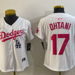 Women's Los Angeles Dodgers #17 Miguel Vargas White Cool Base Stitched Baseball Jerseys