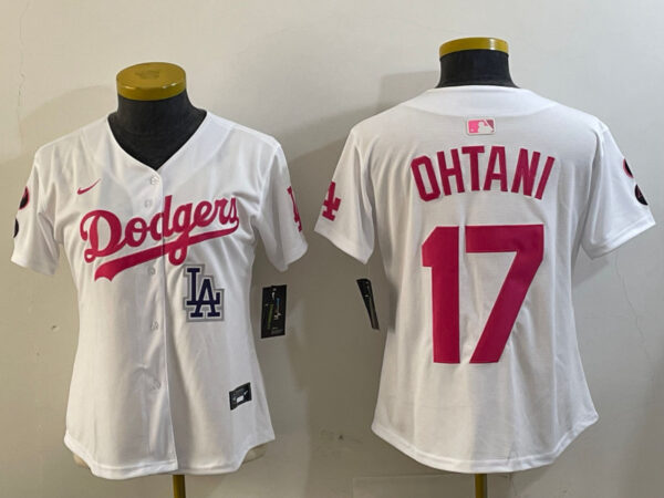 Women's Los Angeles Dodgers #17 Miguel Vargas White Cool Base Stitched Baseball Jerseys