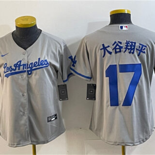 Women's Los Angeles Dodgers #17 u5927u8c37u7fd4u5e73 Grey Stitched Jersey(Run Small) 2