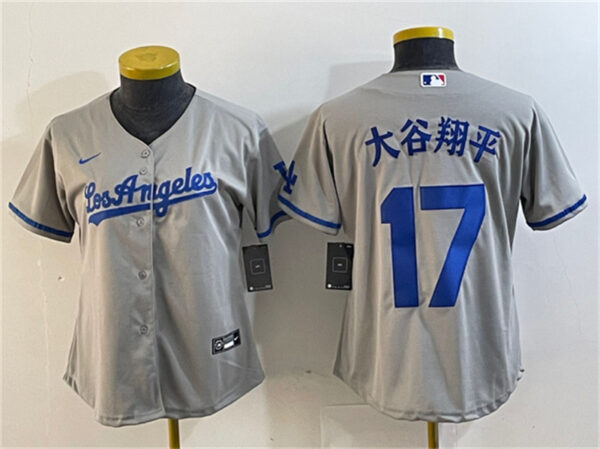 Women's Los Angeles Dodgers #17 u5927u8c37u7fd4u5e73 Grey Stitched Jersey(Run Small) 2