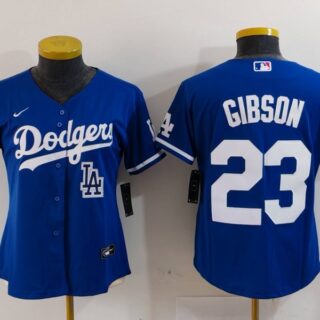 Women's Los Angeles Dodgers #23 Kirk Gibson Blue Stitched Jersey(Run Small)