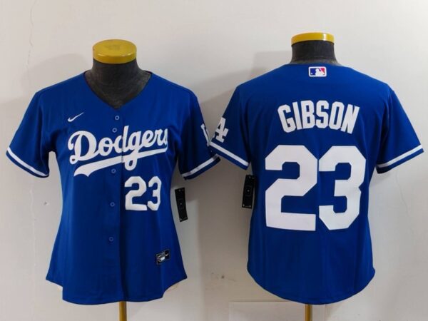 Women's Los Angeles Dodgers #23 Kirk Gibson Blue Stitched Jersey(Run Small)