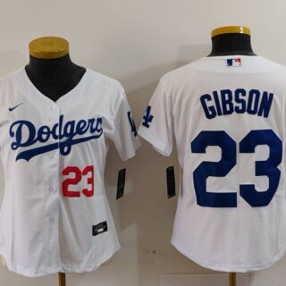 Women's Los Angeles Dodgers #23 Kirk Gibson White Stitched Jersey(Run Small)