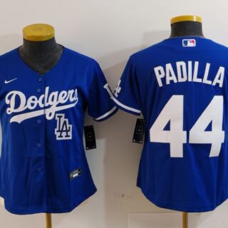 Women's Los Angeles Dodgers #44 Vicente Padilla Blue Stitched Jersey(Run Small)