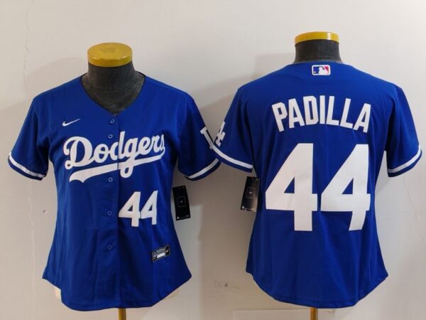 Women's Los Angeles Dodgers #44 Vicente Padilla Blue Stitched Jersey(Run Small)