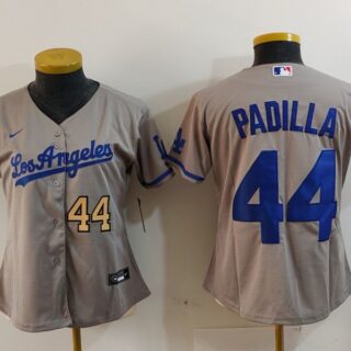 Women's Los Angeles Dodgers #44 Vicente Padilla Grey Stitched Jersey(Run Small)