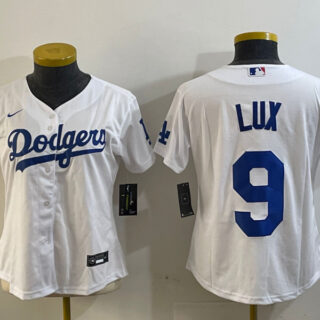 Women's Los Angeles Dodgers #9 White Cool Base Stitched Baseball Jersey