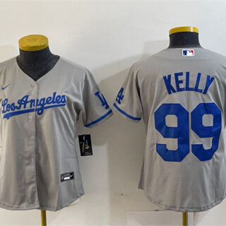 Women's Los Angeles Dodgers #99 Joe Kelly Grey Stitched Jersey(Run Small)