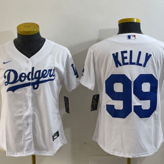 Women's Los Angeles Dodgers #99 Joe Kelly White Stitched Jersey(Run Small)