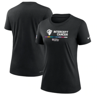 Women's Los Angeles Rams 2022 Black Crucial Catch Performance T-Shirt(Run Small)