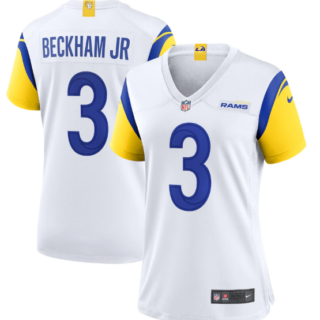 Women's Los Angeles Rams #3 Odell Beckham Jr. White Vapor Untouchable Limited Stitched Jersey(Run Small)