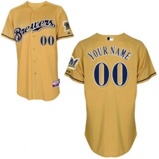 Women's Milwaukee Brewers Customized Gold Jersey