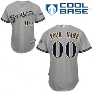 Women's Milwaukee Brewers Customized Gray Jersey