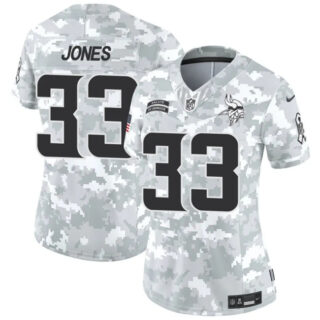 Women's Minnesota Vikings #33 Aaron Jones 2024 F.U.S.E Arctic Camo Salute To Service Limited Stitched Jersey(Run Small)