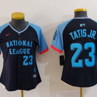 Women's National League #23 Fernando Tatis Jr. Navy 2024 All-Star Limited Stitched Baseball Jersey(Run Small)