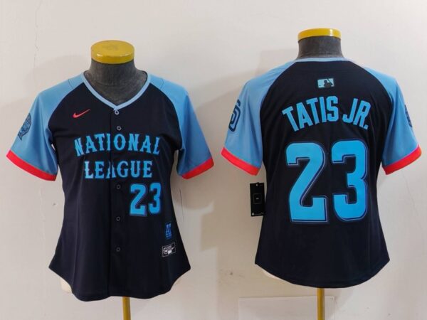 Women's National League #23 Fernando Tatis Jr. Navy 2024 All-Star Limited Stitched Baseball Jersey(Run Small)