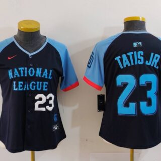 Women's National League #23 Fernando Tatis Jr. Navy 2024 All-Star Limited Stitched Baseball Jersey(Run Small)