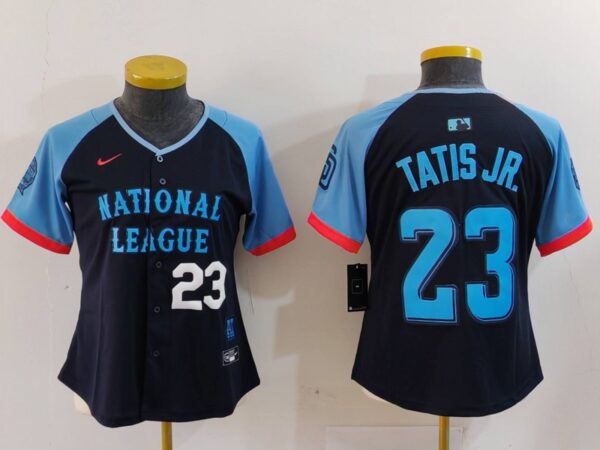 Women's National League #23 Fernando Tatis Jr. Navy 2024 All-Star Limited Stitched Baseball Jersey(Run Small)