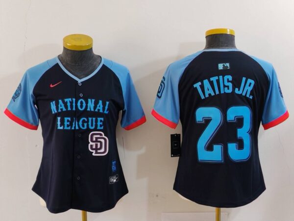 Women's National League #23 Fernando Tatis Jr. Navy 2024 All-Star Limited Stitched Baseball Jersey(Run Small)