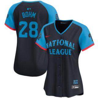 Women's National League #28 Alec Bohm Navy 2024 All-Star Limited Stitched Baseball Jersey(Run Small)