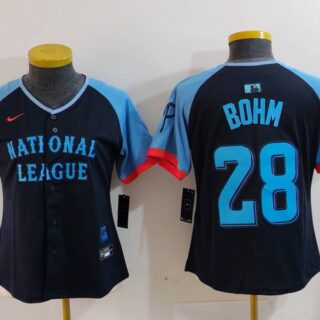 Women's National League #28 Alec Bohm Navy 2024 All-Star Limited Stitched Baseball Jersey(Run Small)