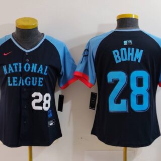 Women's National League #28 Alec Bohm Navy 2024 All-Star Limited Stitched Baseball Jersey(Run Small)