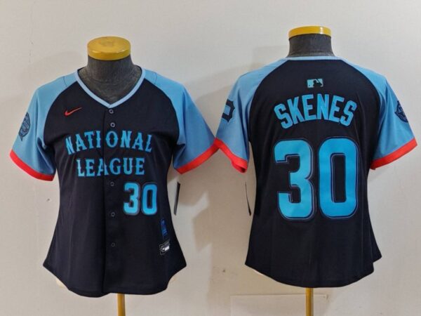 Women's National League #30 Paul Skenes Navy 2024 All-Star Limited Stitched Baseball Jersey(Run Small)