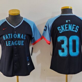 Women's National League #30 Paul Skenes Navy 2024 All-Star Limited Stitched Baseball Jersey(Run Small)