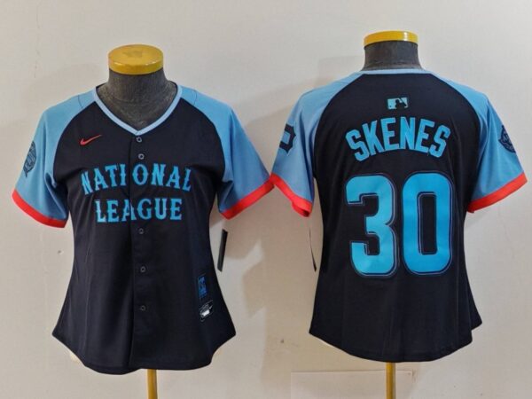 Women's National League #30 Paul Skenes Navy 2024 All-Star Limited Stitched Baseball Jersey(Run Small)