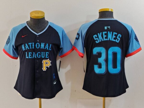 Women's National League #30 Paul Skenes Navy 2024 All-Star Limited Stitched Baseball Jersey(Run Small)