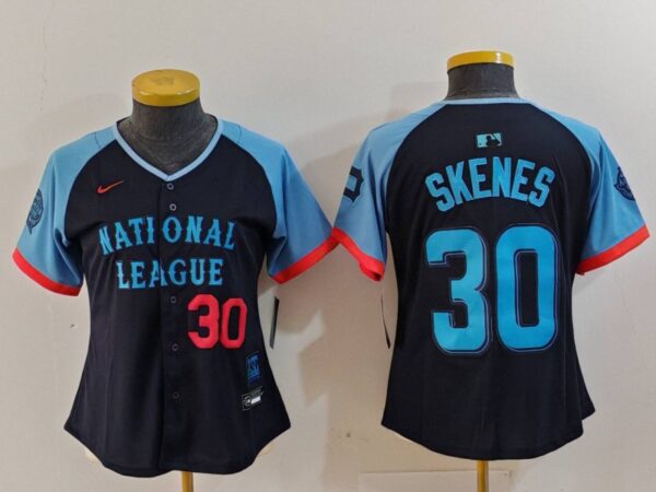 Women's National League #30 Paul Skenes Navy 2024 All-Star Limited Stitched Baseball Jersey(Run Small)