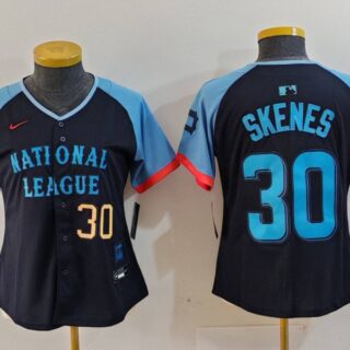 Women's National League #30 Paul Skenes Navy 2024 All-Star Limited Stitched Baseball Jersey(Run Small)