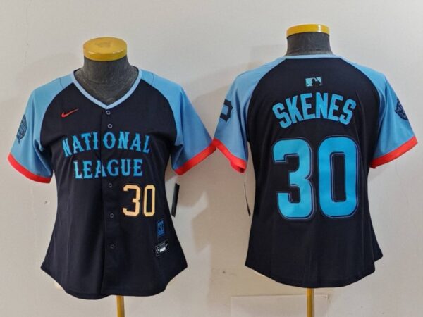 Women's National League #30 Paul Skenes Navy 2024 All-Star Limited Stitched Baseball Jersey(Run Small)