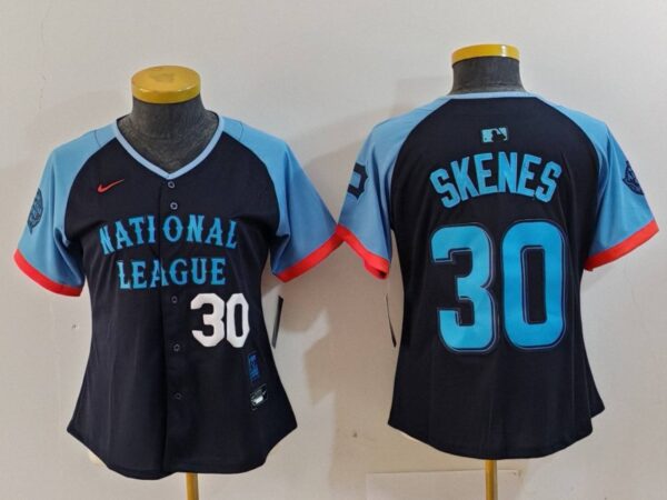 Women's National League #30 Paul Skenes Navy 2024 All-Star Limited Stitched Baseball Jersey(Run Small)