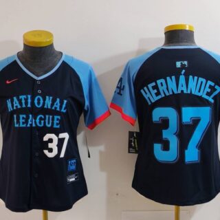 Women's National League #37 Teoscar Hernandez Navy 2024 All-Star Limited Stitched Baseball Jerseys