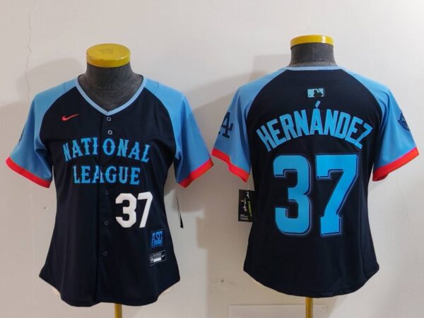 Women's National League #37 Teoscar Hernandez Navy 2024 All-Star Limited Stitched Baseball Jerseys