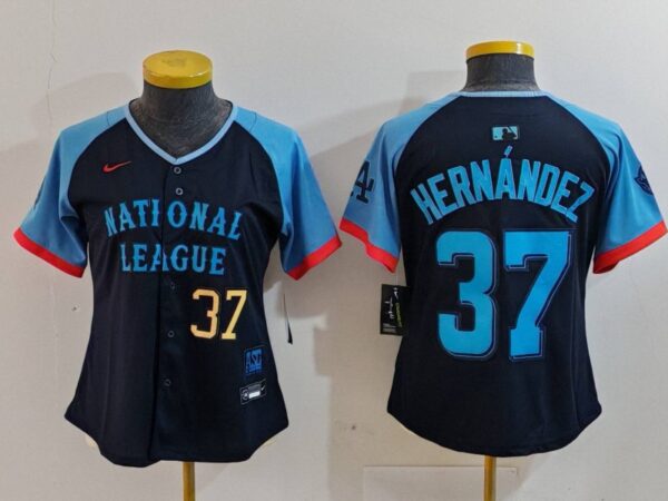 Women's National League #37 Teoscar Hernandez Navy 2024 All-Star Limited Stitched Baseball Jerseys