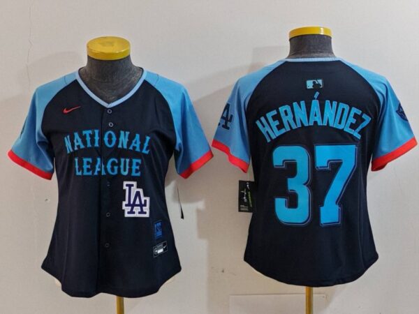 Women's National League #37 Teoscar Hernandez Navy 2024 All-Star Limited Stitched Baseball Jerseys