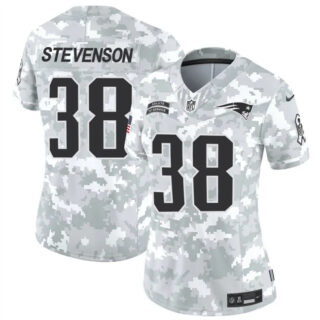 Women's New England Patriots #38 Rhamondre Stevenson 2024 F.U.S.E Arctic Camo Salute To Service Limited Stitched Jersey(Run Small)