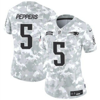 Women's New England Patriots #5 Jabrill Peppers 2024 F.U.S.E Arctic Camo Salute To Service Limited Stitched Jersey(Run Small)