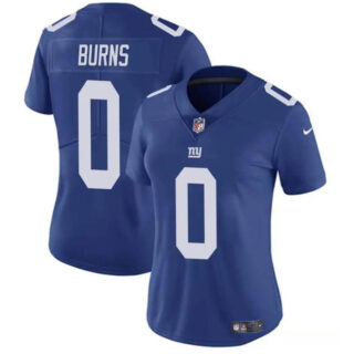 Women's New York Giants #0 Brian Burns Blue Vapor Stitched Jersey(Run Small)