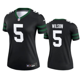 Women's New York Jets #5 Garrett Wilson Black 2024 Stitched Football Jersey(Run Small)