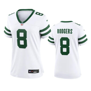 Women's New York Jets #8 Aaron Rodgers White 2024 Stitched Football Jersey(Run Small)