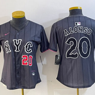 Women's New York Mets #20 Pete Alonso Graphite 2024 City Connect Limited Stitched Baseball Jersey